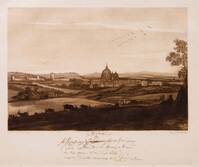 KG 16331
<br/>
Imitations of drawings by Claude Lorrain...: Gezicht op het Vaticaan vanaf Villa Doria Pamphili (nr. 3)
<br/>
<em>Lewis, Frederick Christian</em>